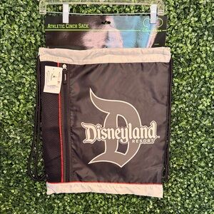 Disney Black and Gray Cinch Backpack with Red Accent
